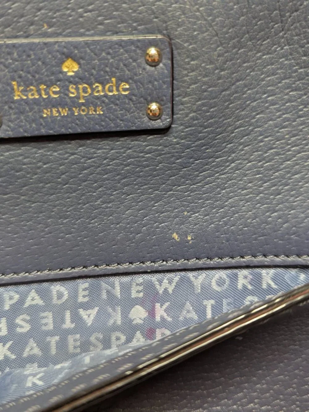 Kate Spade Grove Street Millie Crossbody bag in Gray-Blue, matching change purse